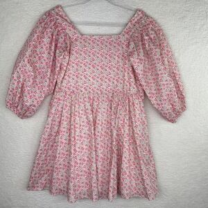 Storia Dress Womens Small Floral Puff Sleeve Square Neck Lined Boho Cottagecore‎